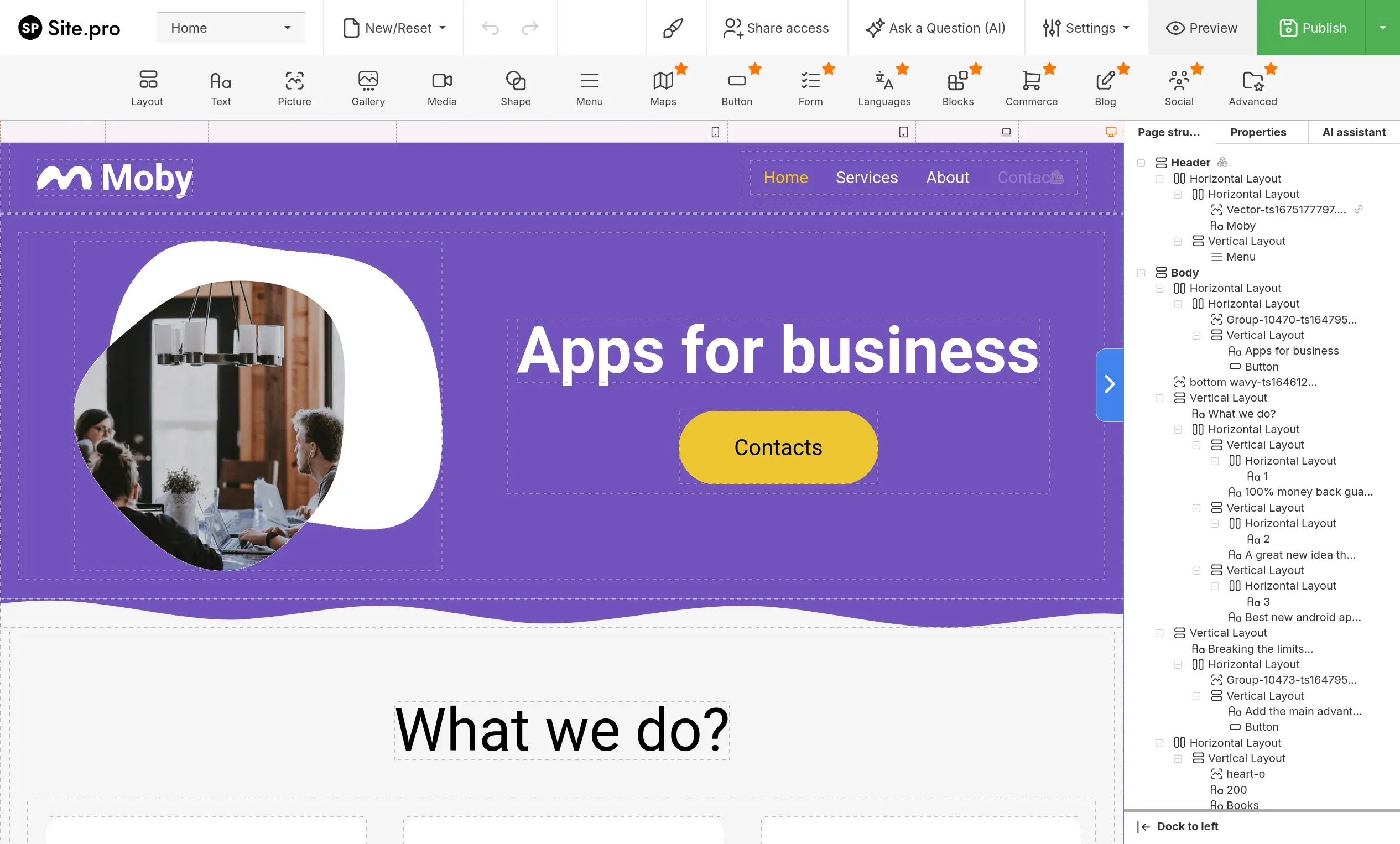 Site.Pro Website Builder Screenshot